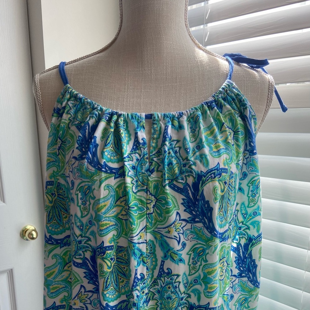 Lauren Ralph Lauren Blue Green Paisley Midi Dress